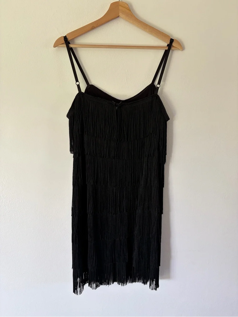 Cheryl Creations Black Tiered Fringe Flapper‎ Mini Dress Size XL